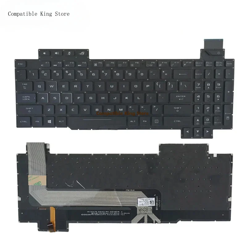 Фото Новая клавиатура L+New для замены оригинальной для Asus ROG Strix GL503 GL503V GL503VD GL503VS GL503VM GL503GE Series с подсветкой, черная, US-раскладка №1