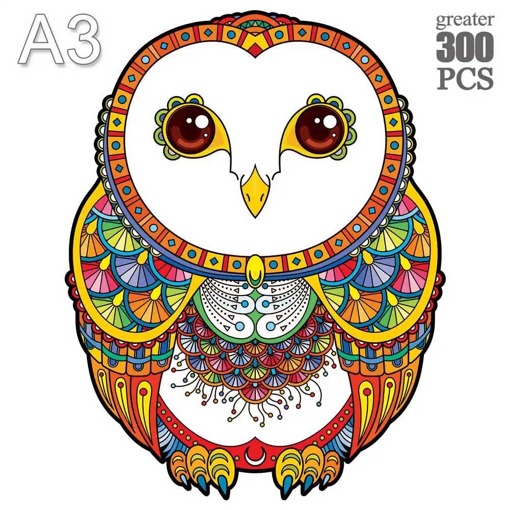 

DIY owl Wooden Animal Jigsaw Puzzle 3D Wooden Puzzles For Adults Kids 2022 educational Games Holiday Gifts Wooden Puzzles