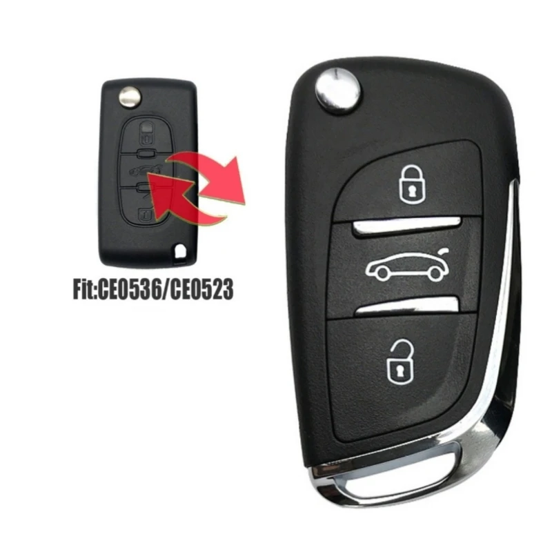 

Modified Flip Key Shell For Citroen C2 C4 C5 Berlingo Xsara Picasso Peugeot 207 307 306 407 807 Partner 2/3BTN