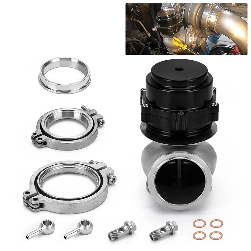 PQY-универсальная Заготовка алюминиевый автомобиль 60 мм Vband V60 фланец Turbo Wastegate для