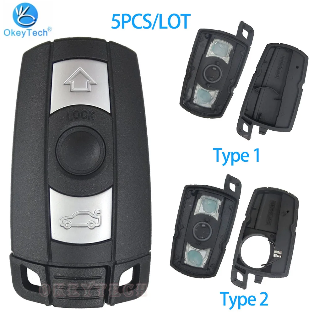 

Okeytech 5PCS Remote Control Car Key Shell Cover For BMW E90 E87 E70 E61 E60 X5 X6 E88 E89 E82 E71 1 3 5 6 Series Smart Key Fob