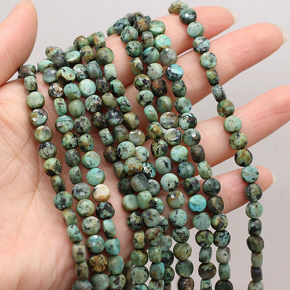 

Natural Semi-precious Stones Oblate African Pine Faceted Beaded DIY Ladies Necklace Bracelet Jewelry Gift Making 6MM