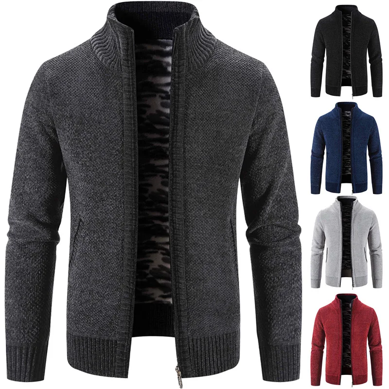 

Men's Sweaters Autumn Winter New Wool Keeps Warm Zipper Cardigan Sweaters Man Casual Knitwear Sweatercoat Jacket Male Clothe