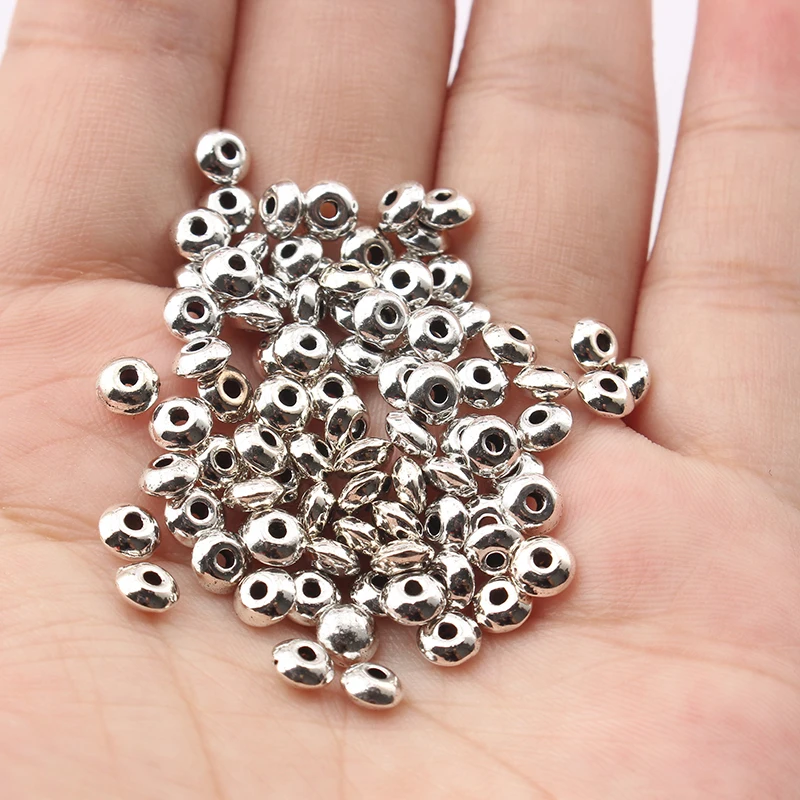 Круглые бусины из цинкового сплава 10-100 шт. шарики Гладкие с отверстием для