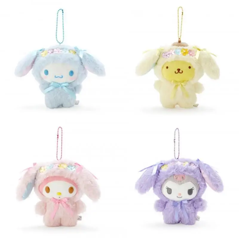 

11 см аниме Sanrio Kuromi My Melody Cinnamoroll брелок кавайная плюшевая фигурка кулон аксессуары милые игрушки с животными