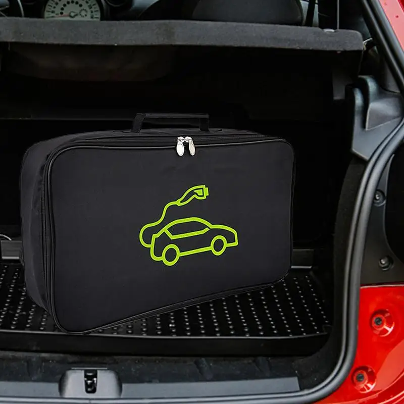 

Car Tools Jumper Cable Bag Electric Vehicles Storage & Organizer For Cables Cords Hoses Fire Retardant EV Charging Cables Bag