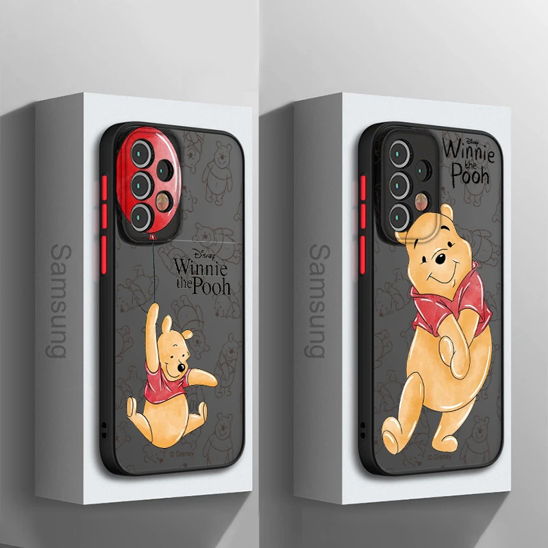 

Winnie The Pooh Cute For Samsung Galaxy A15 A05 A54 A34 A24 A73 A53 A23 A52 A71 A51 Frosted Translucent Hard Phone Case Fundas