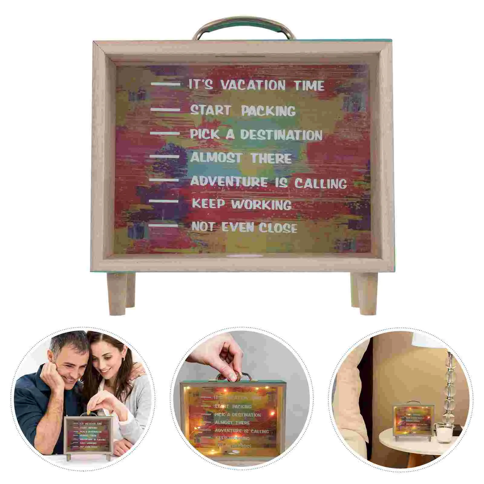 Настольная копилка для экономии денег с легким декором в скандинавском стиле