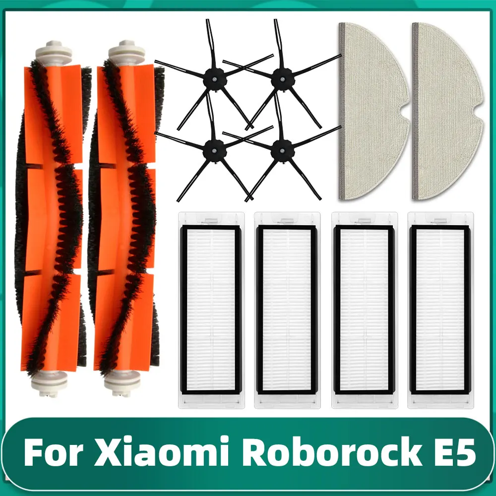 

Replacement Main Side Brush HEPA Filter Mop Cloth for Xiaomi Roborock E5 Robotic Vacuum Cleaner Accessories Spare Parts