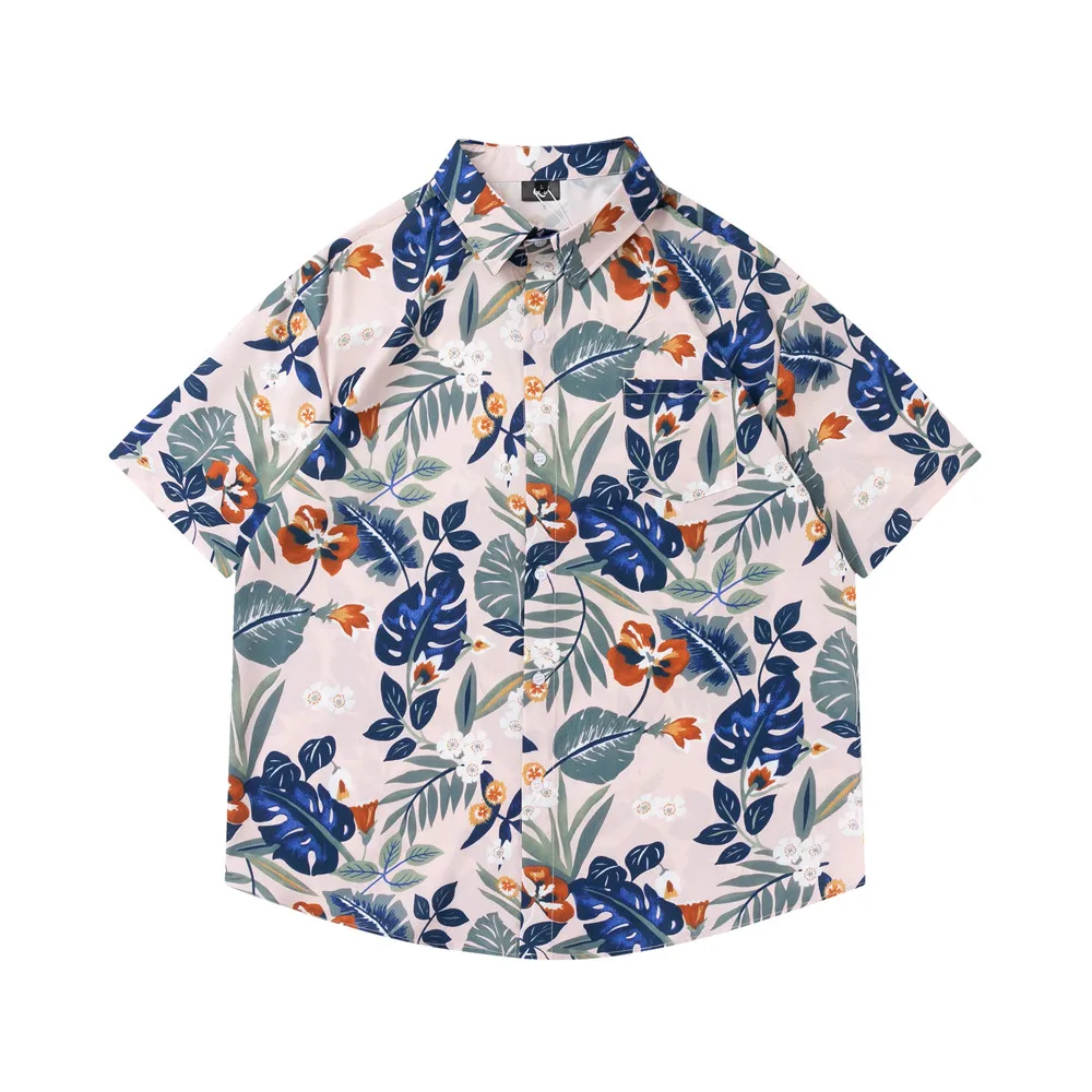 

OSCN7 Casual Printed Short Sleeve Shirt Men Street 2022 Hawaii Beach Oversize Women Fashion Harujuku Shirts for Men D2279