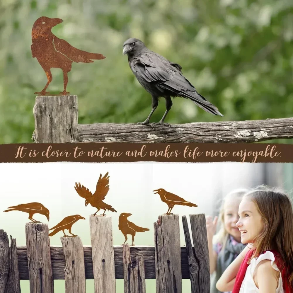 Очаровательный уличный металлический декор в виде птиц – добавление ржавого