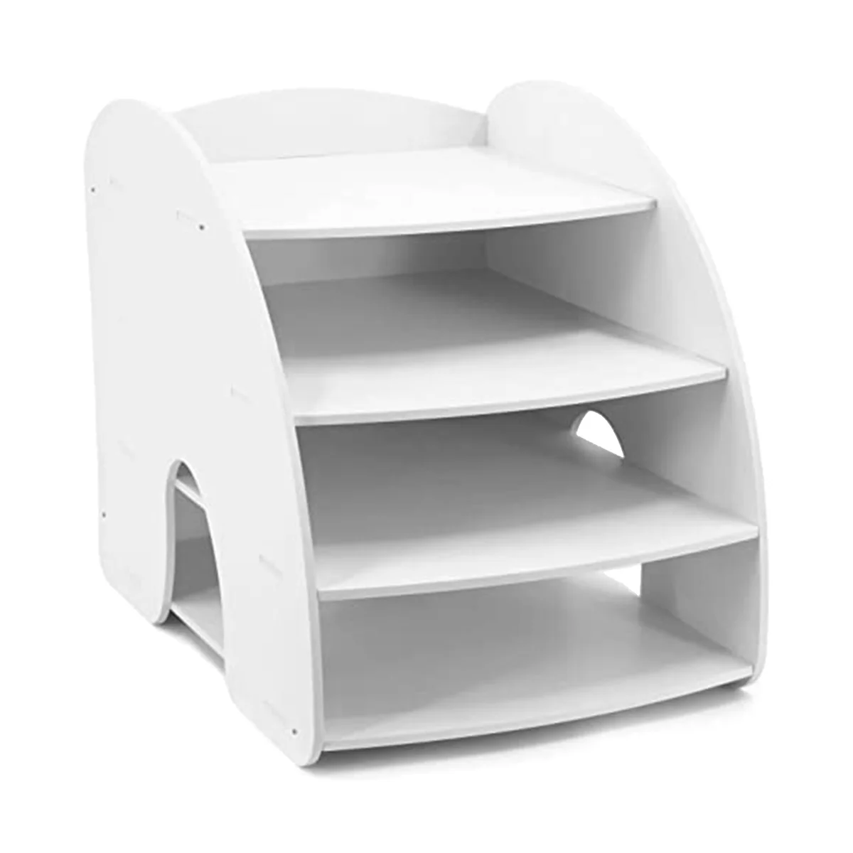 

Desktop File Rack 4-Layer Folder Rack File Classification Finishing Home Office Classroom Desktop Paper Organizer White