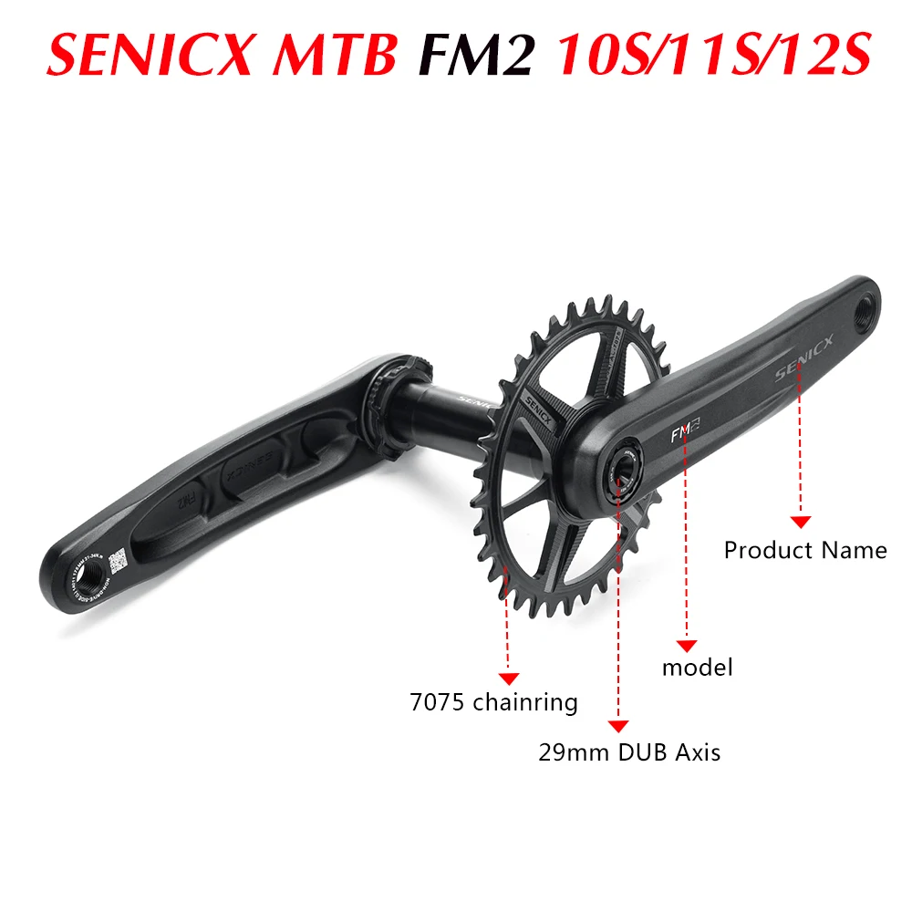SENICX FM2  MTB Bike Crankset Mountain Crank  165mm 170mm 175mm 34T 32T boost  Chainset