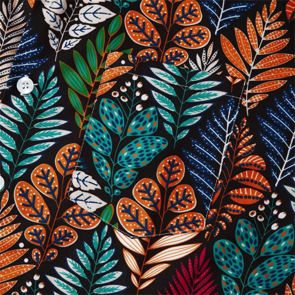 10 Colors Hawaiian Shirts for Men's Summer Short Sleeve Male Top Print Blouses Fashion Beach Men Clothing Streetwear M-3XL