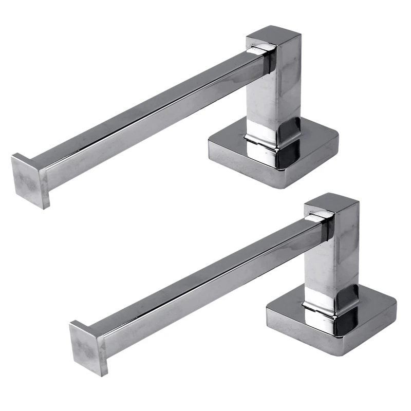 

2X Chrome Square Bathroom Toilet Roll Holder. Wall Mounted Toilet Roll