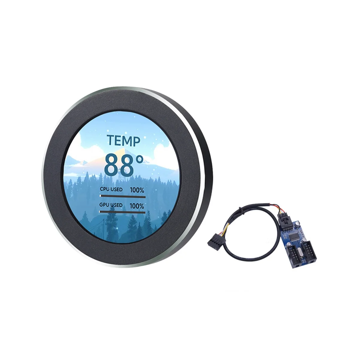 2 1 дюймовый IPS вторичный экран 480X480 USB Круглый ЖК-дисплей с водяным охлаждением CPU