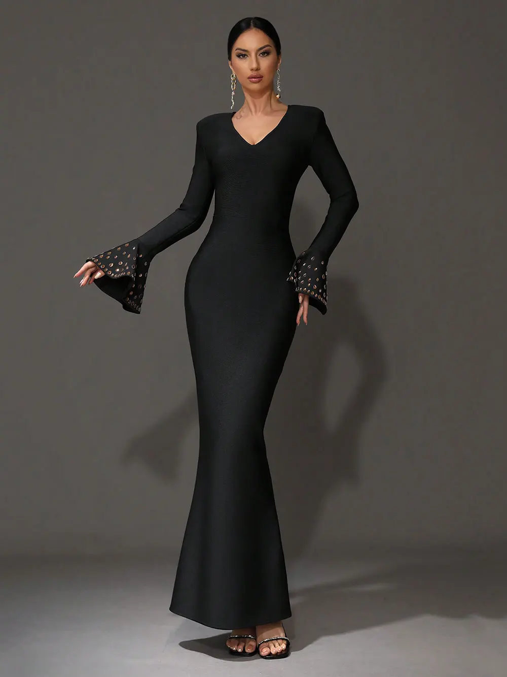 2024 элегантное женское легкое роскошное бандажное платье с бисером и