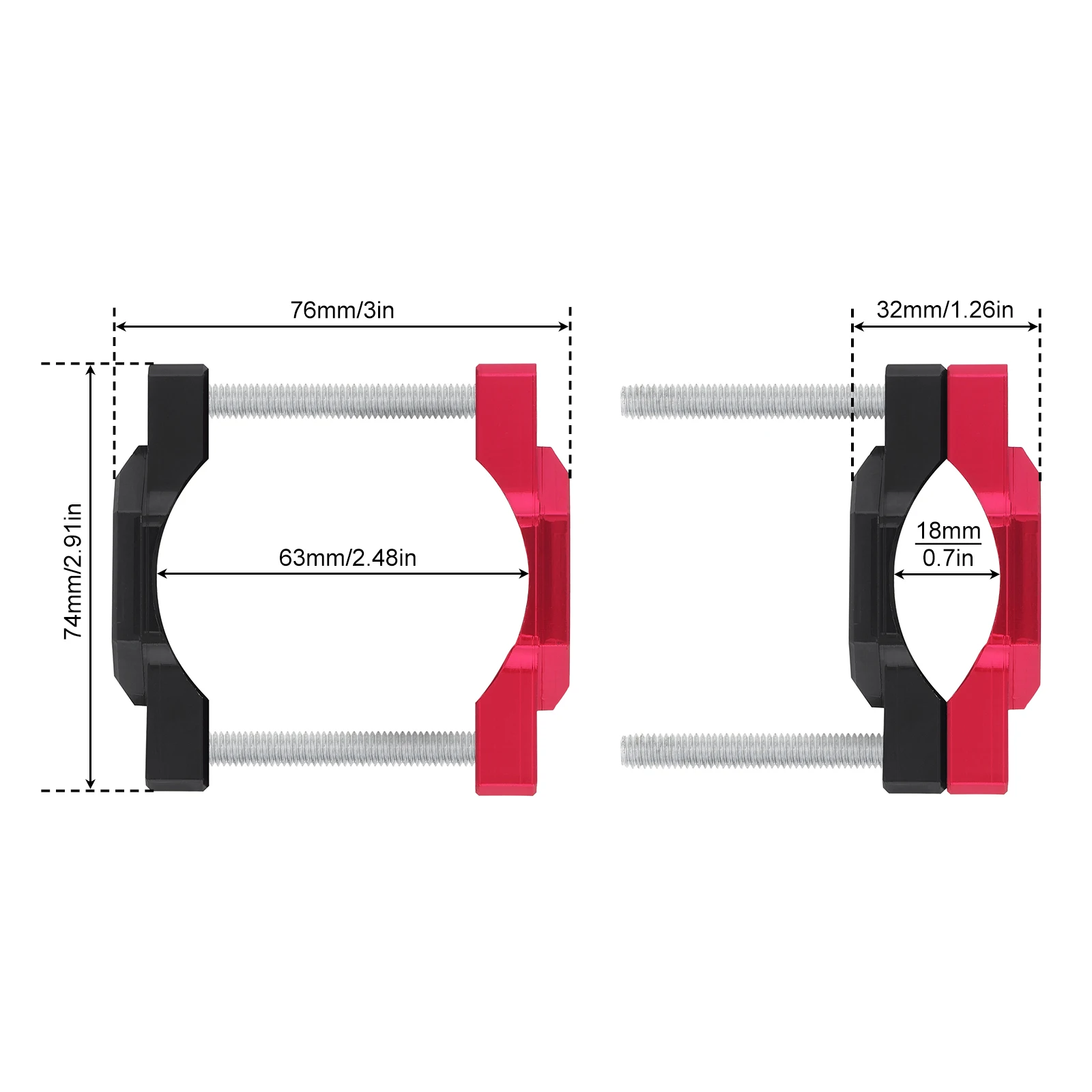 1 шт., 17-54 мм, кронштейн для фар мотоцикла, скутер, велосипедный прожектор, вспомогательный зажим, зажим для крепления, светильник для телефона, GPS, держатель руля