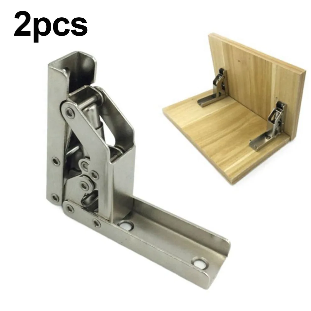 

2PCS 90 Degree Self-Locking Folding Hinges Table Legs Brackets 180 Degree Flat Spring Countertop Support Folding Hinge Hardware