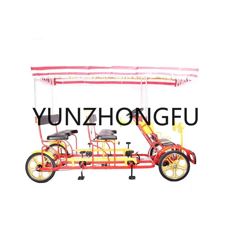 4 Seater Adult Rickshaw Tricycle Four Wheel Cargo Bike Passe