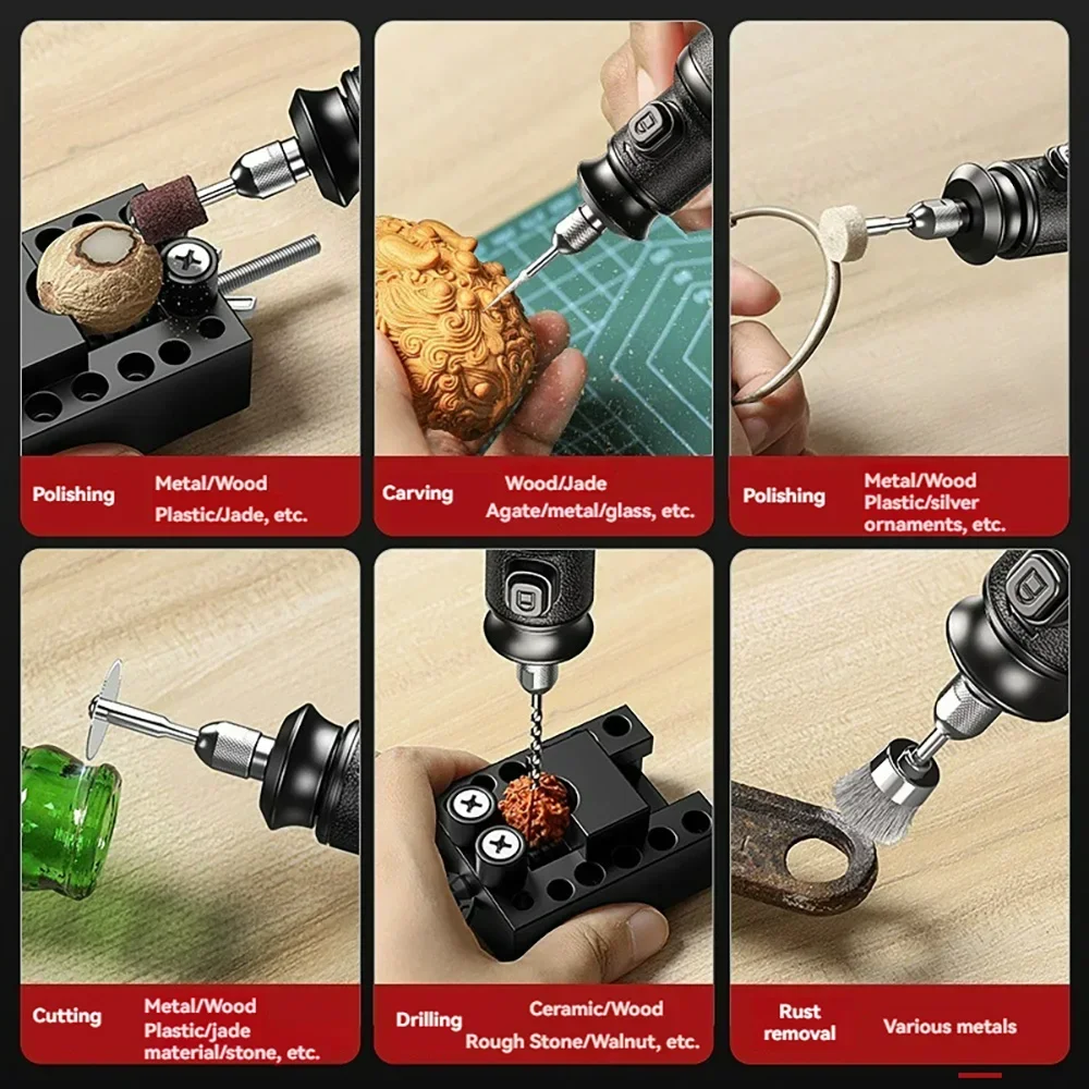 5000-25000r 4 В/8 В Беспроводная электрическая дрель Микро-роторный инструмент Гравер