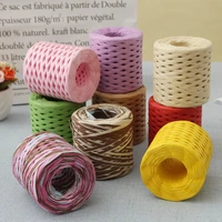 colorful raffia paper rope hand woven rope for waving hemp rope party wrapping craft diy bag hat sewing supplies 200m