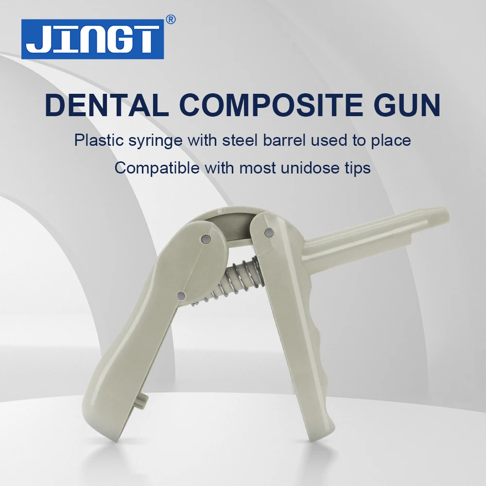 JINGT 1pcs Gray Dental Composite Gun for Precisely Dispensing Composite Resin to Repair and Restore Damaged or Decayed Teeth