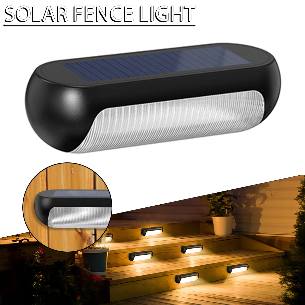 

Solar Deck Lights Stair Lamp IP44 Waterproof Led Solar Lights For Railing Stairs Step Fence Yard Patio Pathway Wall Lights