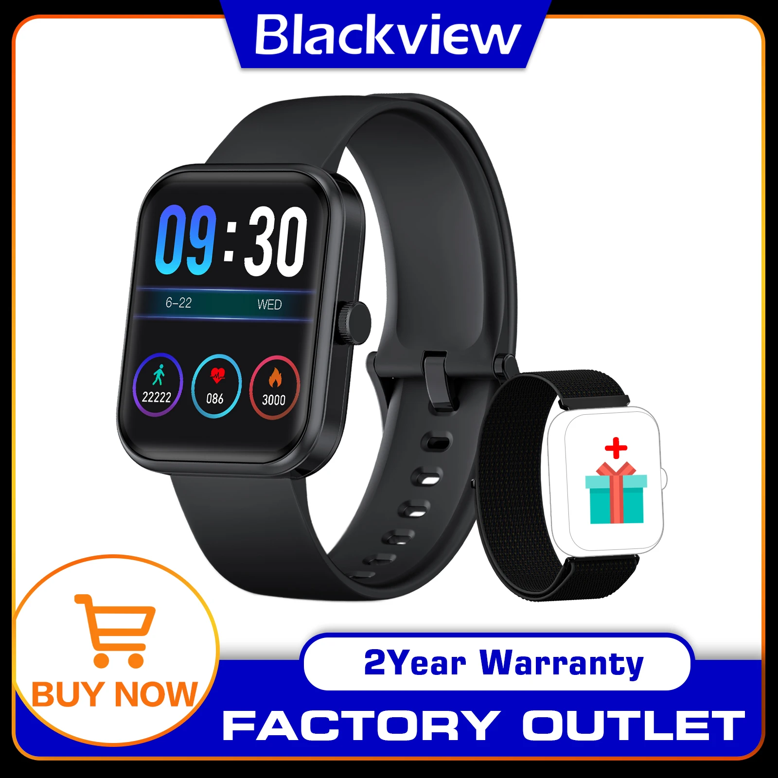 

Смарт-часы Blackview с Bluetooth, GPS-трекером и защитой класса IP68