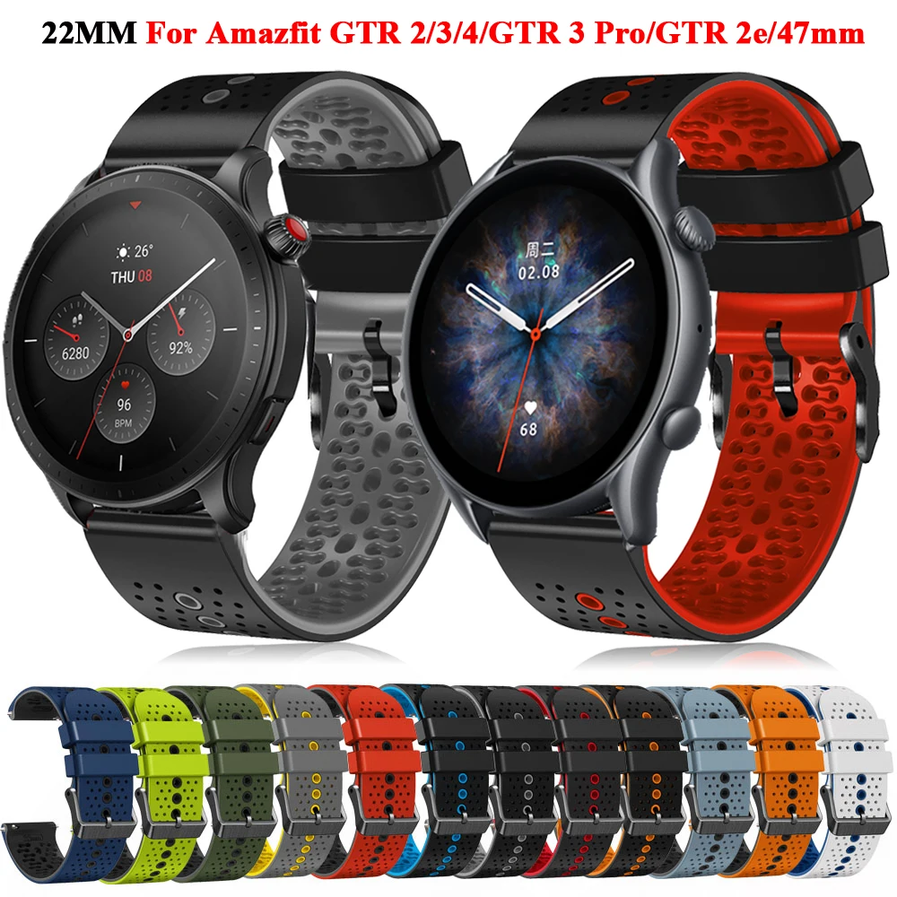 

Силиконовый ремешок для смарт-часов Amazfit GTR 4/3 Pro, 22 мм, 47 мм