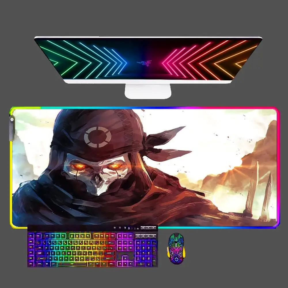 

Apex Legends RGB Mouse Pad Art Large Mat Rubber Speed PC Computer Gaming Anime LED Mousepad Desk Keyboard Mat Mausepad