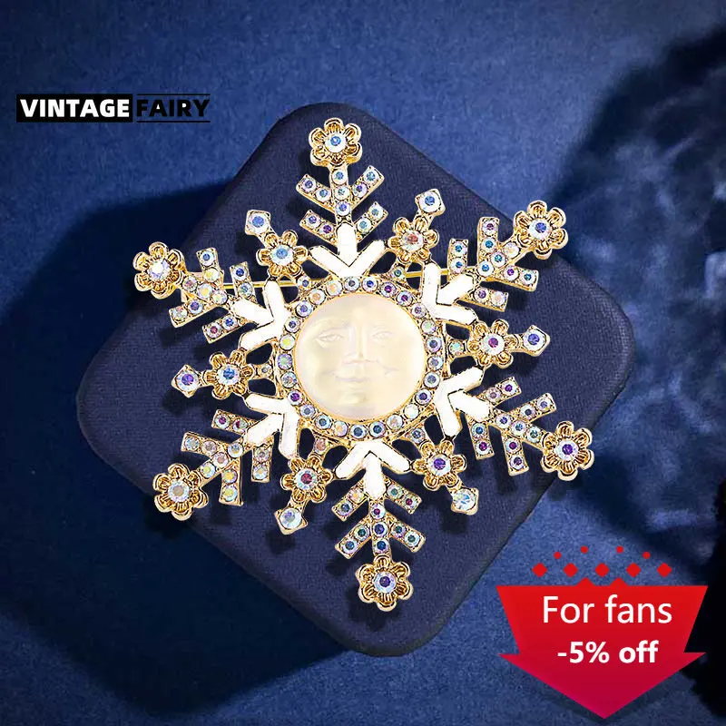 

Luxury Brand Brooch Women Jewelry Three-dimensional Color Glaze Angel Smiley Face Brooch Rhinestone Snowflake Alloy Corsage