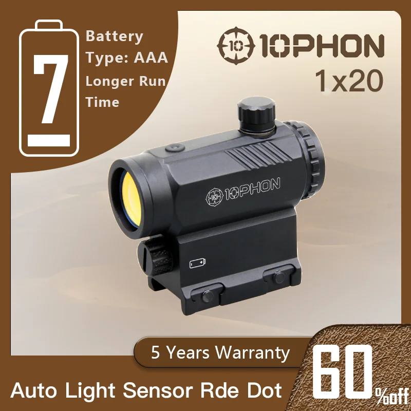 10phon 1x20 оптический прицел с красной точкой 3MOA профессиональная тактическая