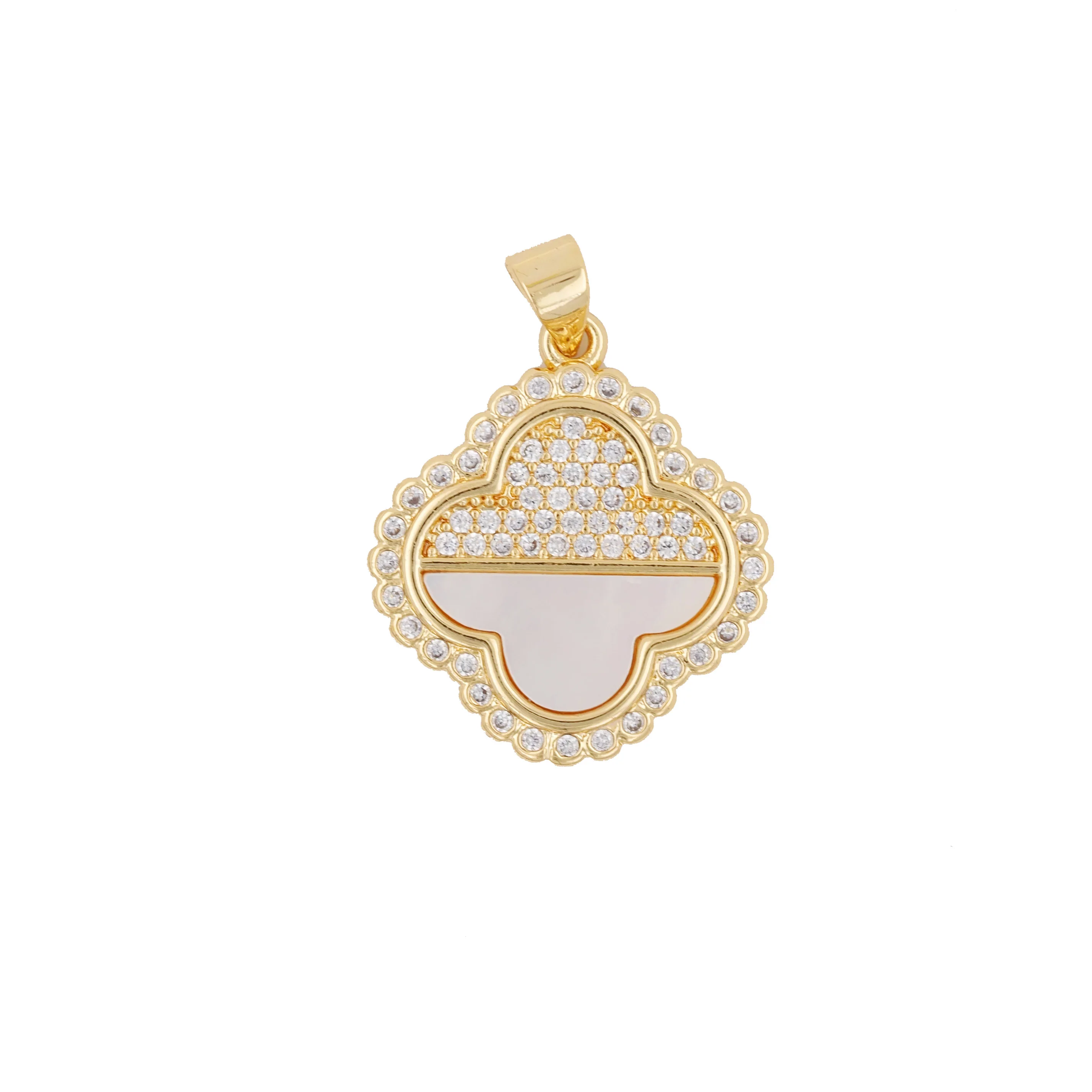 Classic Timeless Forever Elegant Clover Shell Pendant Flower Necklace Personalized Gift for Her
