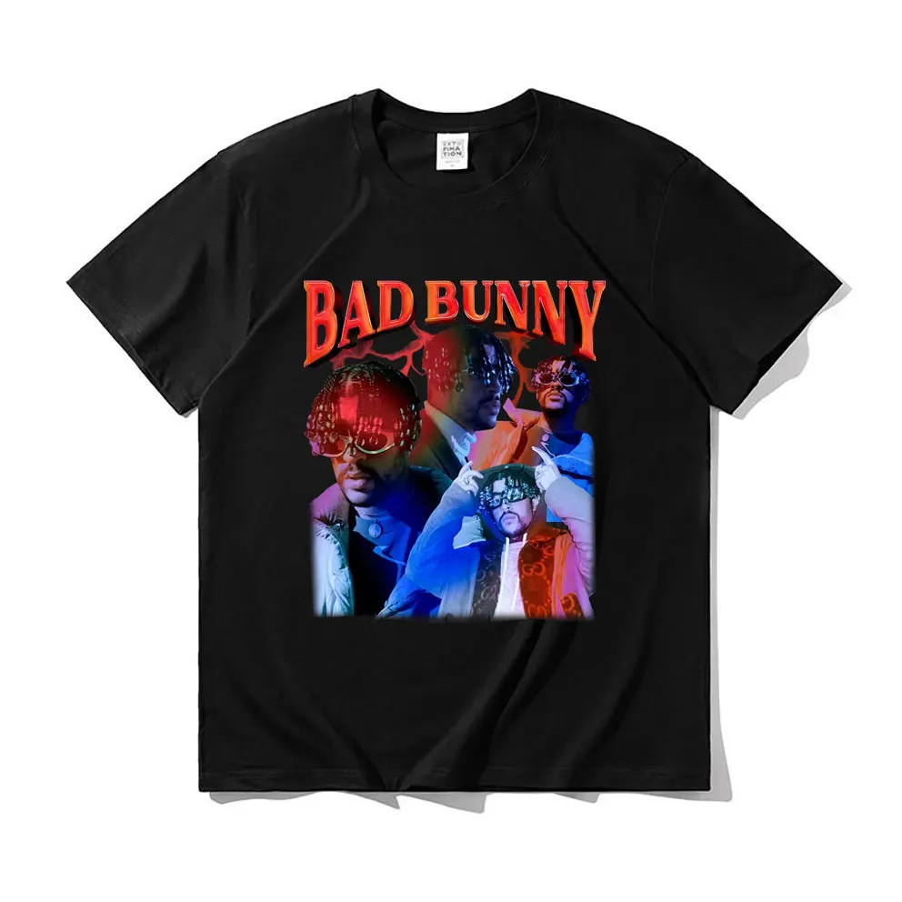 

Awesome Hip Hop Rapper Bad Bunny T-shirts Men Women Cotton Oversized Tshirt Women Men Graphic Print T Shirts Vintage Streetwear