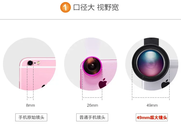 Универсальные зажимы для смартфона HD 2 в 1 микро широкоугольный зеркальный