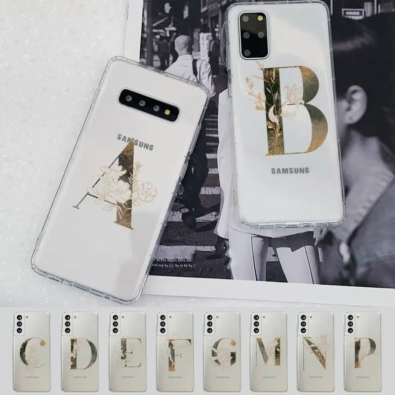 

Custom Personalised Initial Name Phone Case for Samsung S20 S10 lite S21 plus for Redmi Note8 9pro for Huawei P20 Clear Case