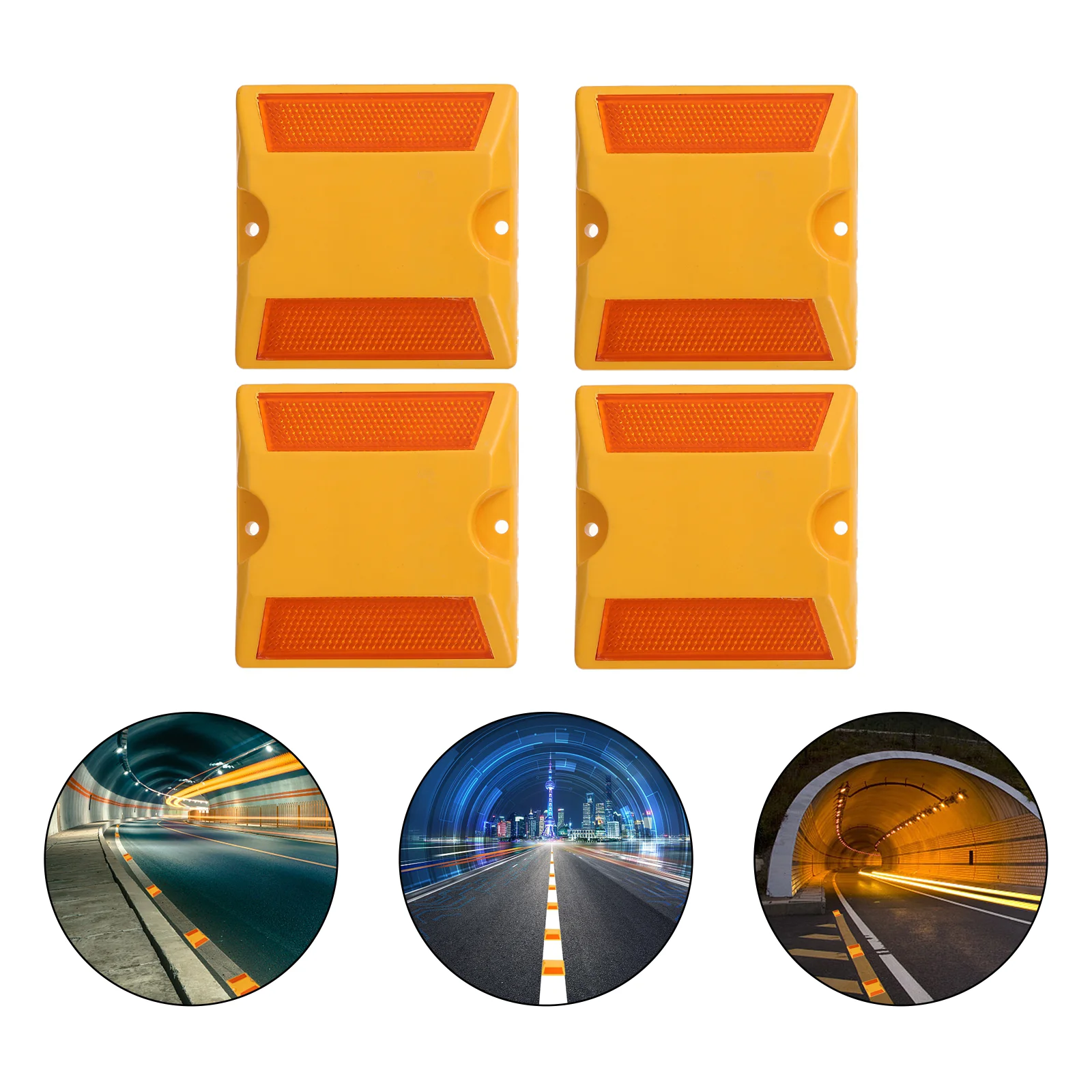 

Reflectors Driveway Highway Markers Road Reflective Car Reflecting Chocks Ramp Deceleration Stoppersafety Reflector Block Wheel