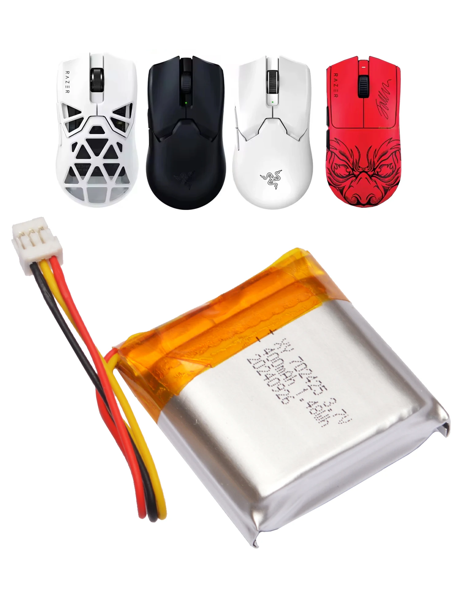 Фото Сменный аккумулятор для мыши 3,7 В, 400 мАч для Razer Viper Ultimate V2Pro V3Pro Mini Signature Edition, беспроводная мышь, ножки, коньки №2