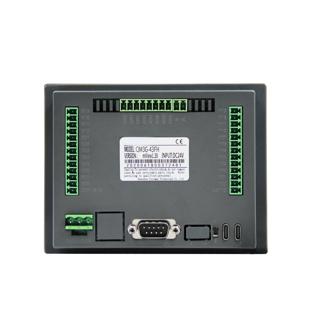 

Coolmay 4,3 дюймов 12di 12do транзисторный выход rs485 rs232 промышленный все в одном программируемый логический контроллер plc с сенсорным экраном