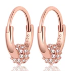 Серьги из настоящего серебра 925 пробы с круглыми Розовыми Фианитами подходят в качестве подарка на день рождения для девочек, модные ювелирные украшения