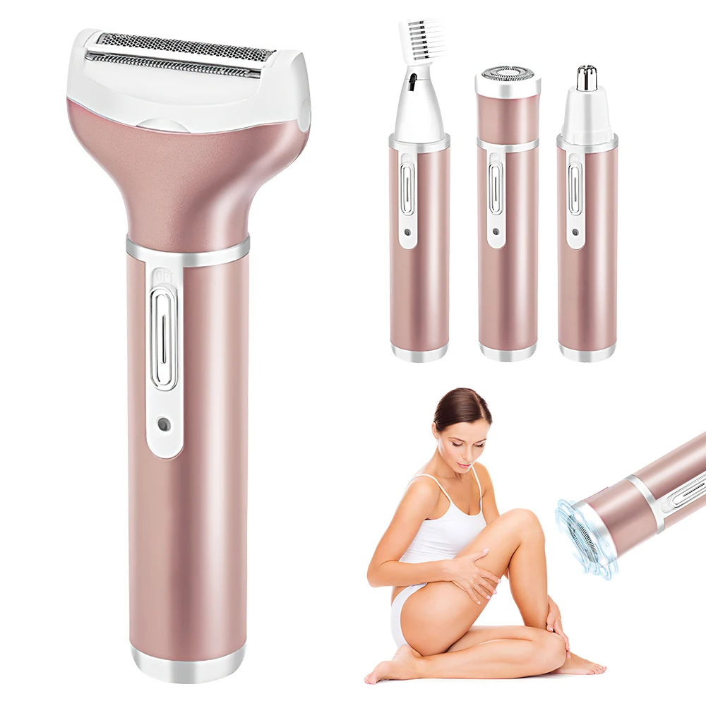 

4 in 1 Electric Hair Remover USB Lady Shaver Nose Hair Trimmer Eyebrow Shaper Leg Armpit Bikini Trimmer Personal Care Appliance