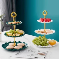 nordic plastic dessert rack three layer fruit tray snack candy tray european style wedding party multi layer plastic trays