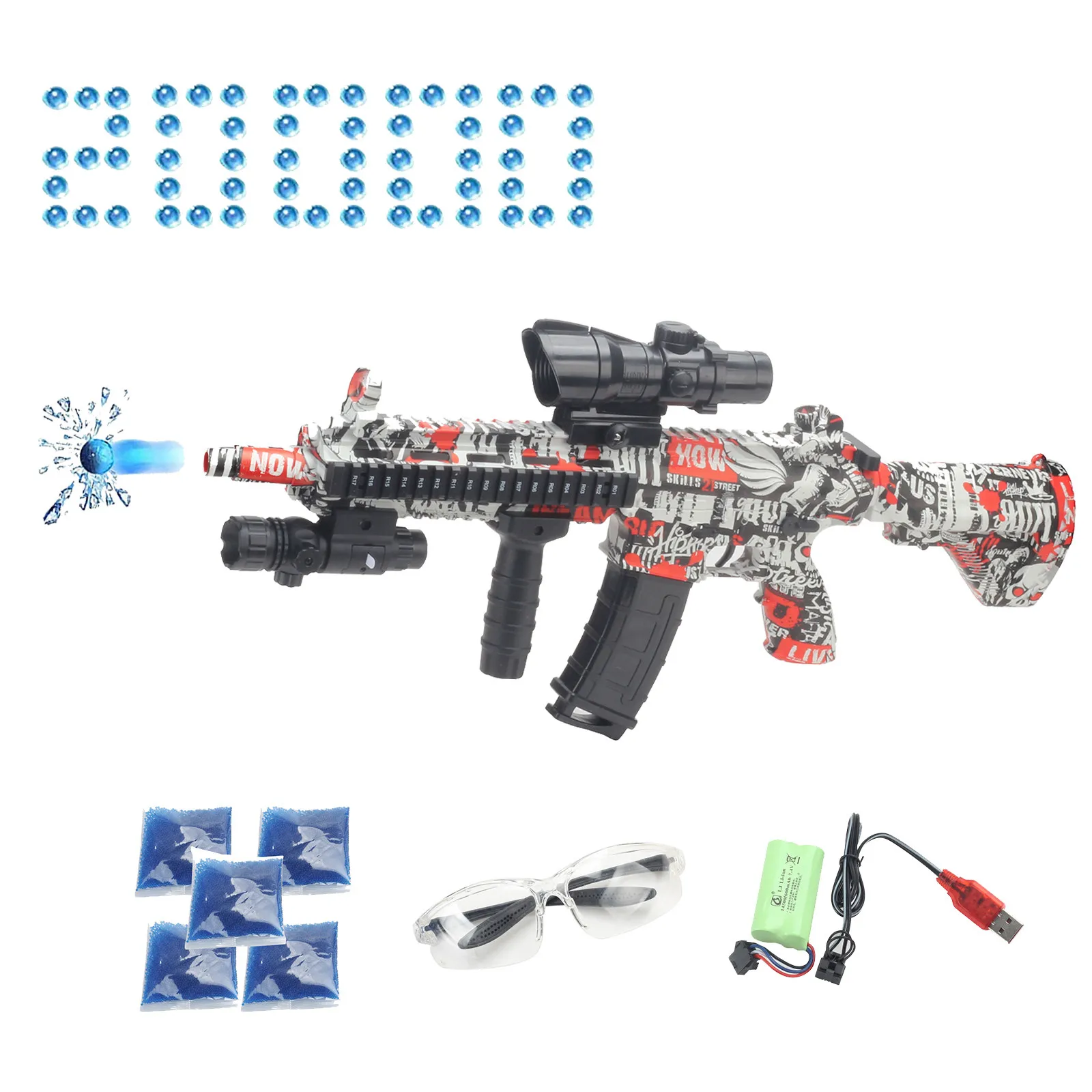 

Электрическая игрушка-бластер M416, с 20000 водяными шариками