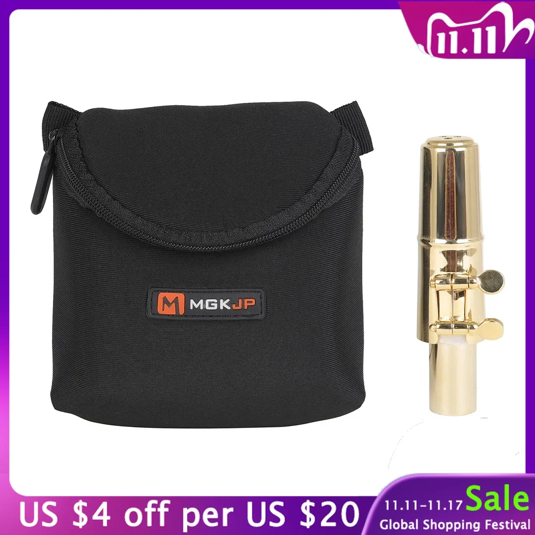 

Saxophone Mouthpiece Cotton Bag Clarinet Mouthpiece Storage Bag 2 Card Slot Design Wind Instrument Accessories Universal