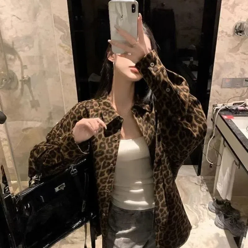 Винтажная свободная рубашка с воротником поло