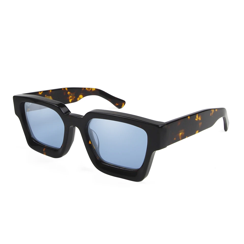 2022 High Quality Thick Crystal Acetate Square Sunglasses Women Driving Glasses Men Fashion Brand Designer Oculos De Sol UV400