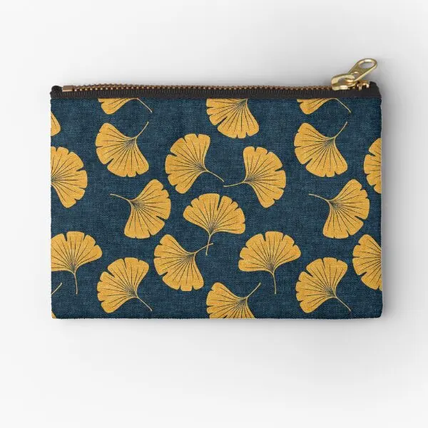 

Синие карманы на молнии Ginkgo Biloba Gingko с листьями, косметическая упаковка, карман для денег, Чистая сумка для трусиков, Женский кошелек для монет и носков для мужчин