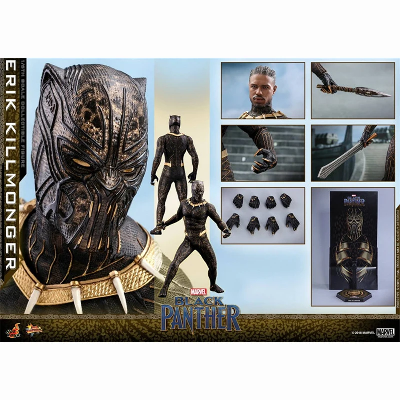 

Genuine Hottoys HT 1/6 Erik Killmonger NJadaka Black Panther MMS471 Marvel Anime Action Figures Collection Model Toys