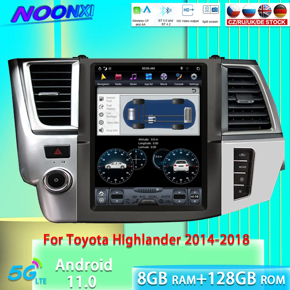Автомагнитола на Android видеоплеер для Toyota Highlander 2014-2018 автомагнитола с